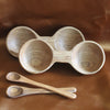 Wild Olive Wood Large Double Well with Single Spoon