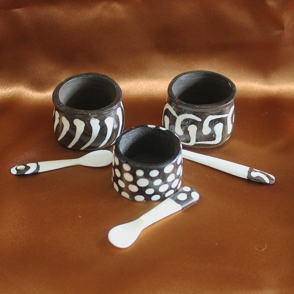 Batik Bone Salt Cup & Spoon