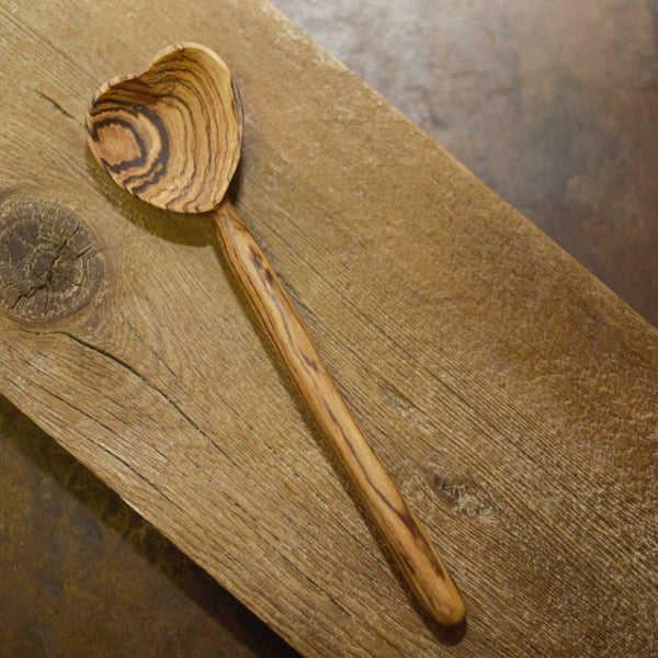 Olive Wood Heart Spoon (small)