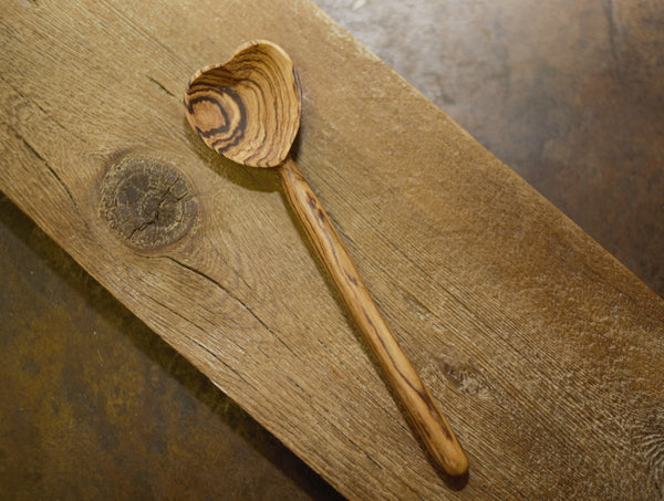 Olive Wood Heart Spoon (small)
