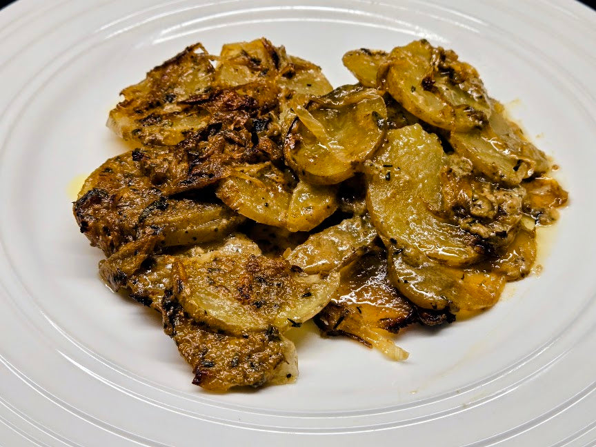 Creamy Mushroom & Garlic Potatoes with Caramelized Onions