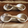 Wild Olive Wood Large Double Well with Single Spoon