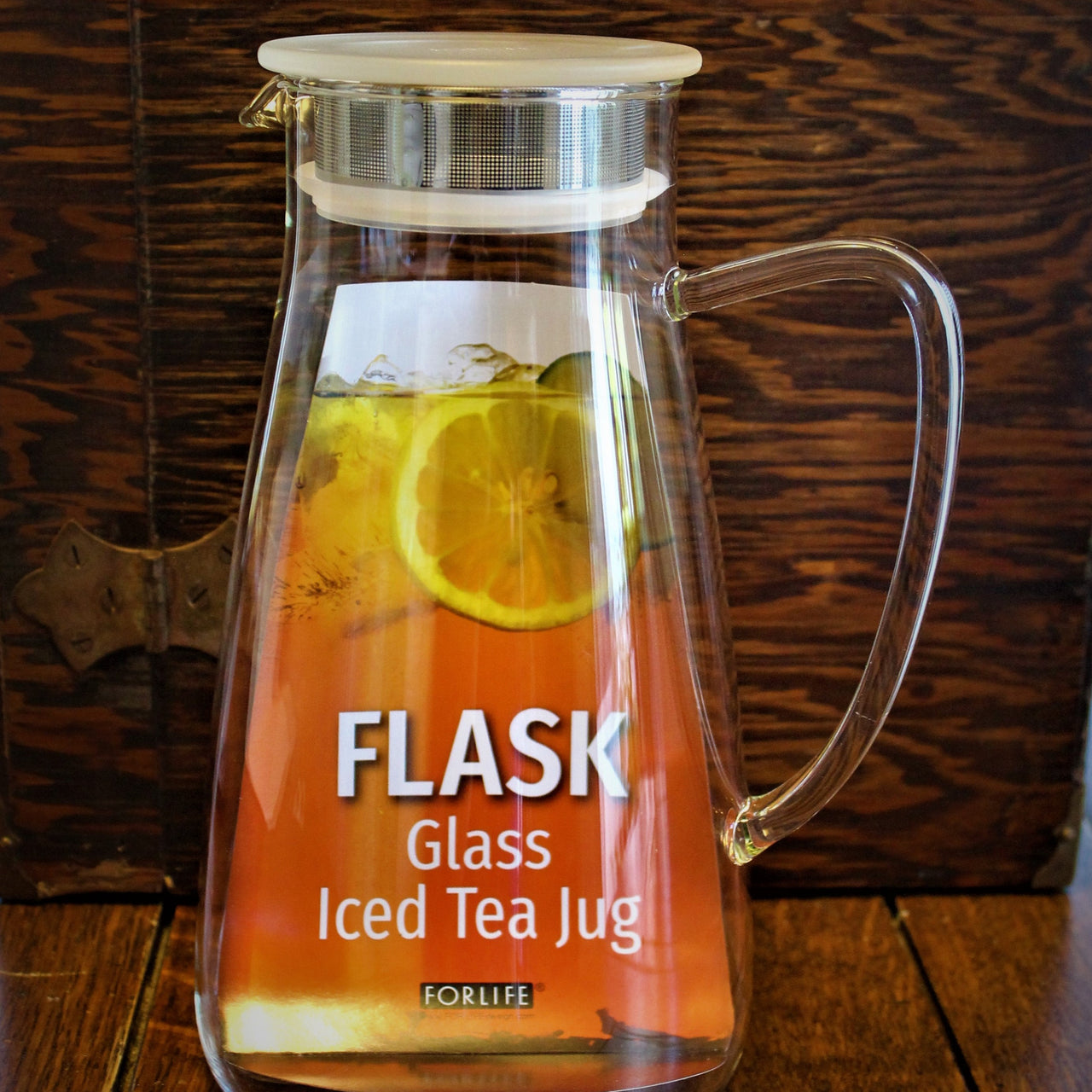 FORLIFE 838-A-ICE Flask Glass Iced Jug Tea Pitcher, 64 oz